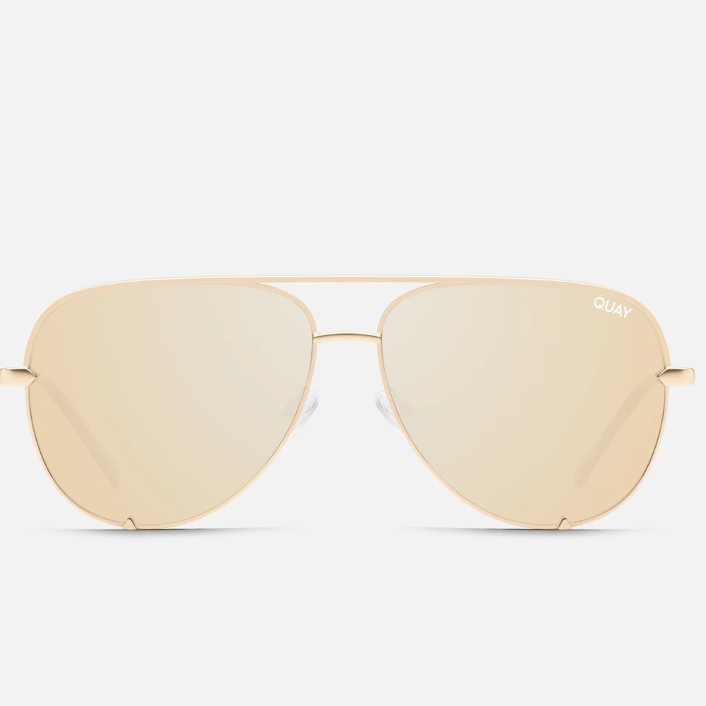 Quay Australia Women's High Key Extra Large Frame Gold/Gold Polarized